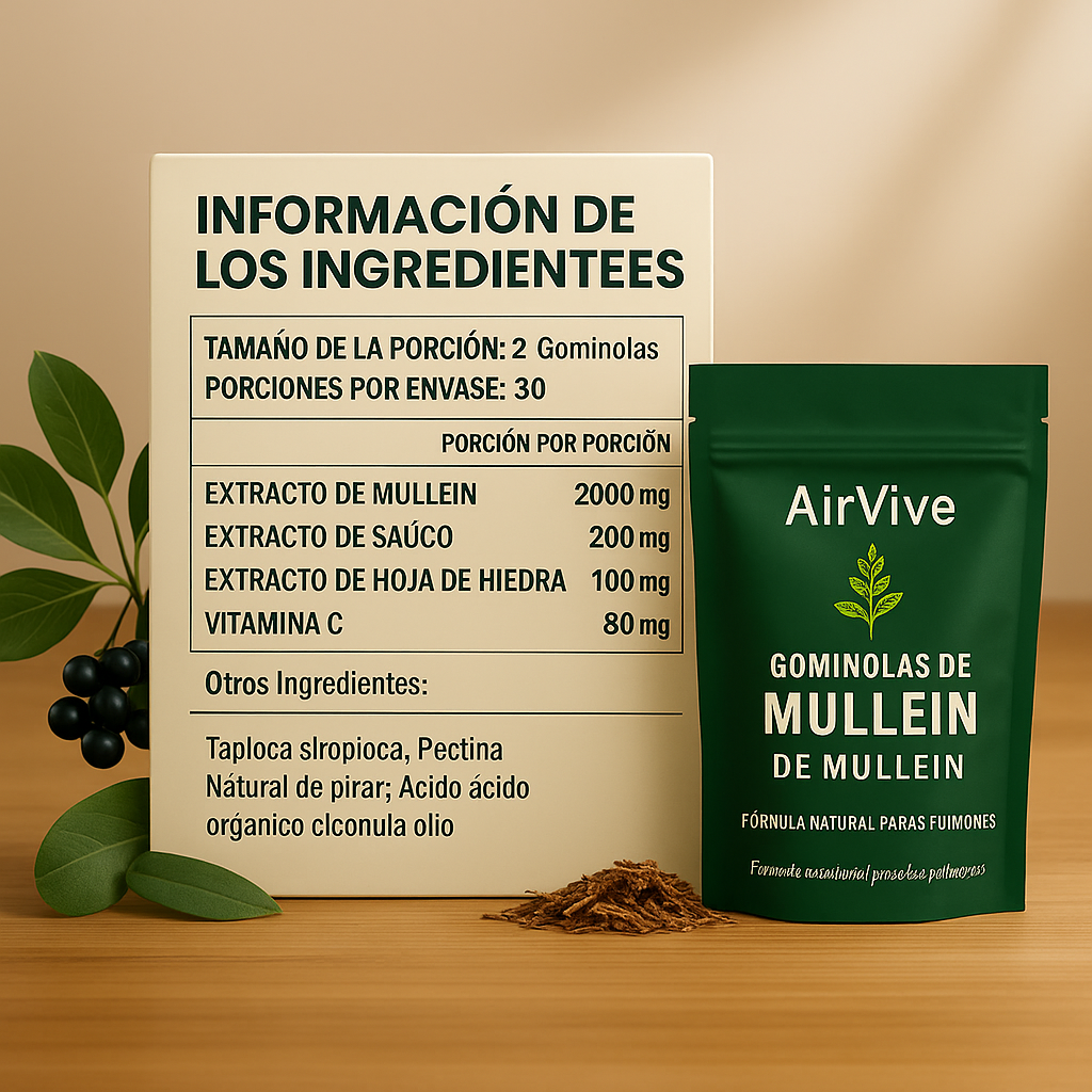 AirVive™ – Gominolas con Mullein para Limpiar Vías Respiratorias